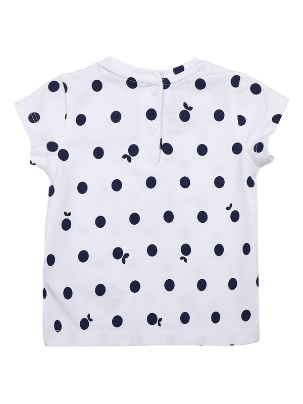 Girls White Short Sleeve Knitted T- Shirt image number 1